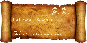 Policzer Kadosa névjegykártya