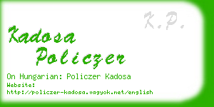 kadosa policzer business card